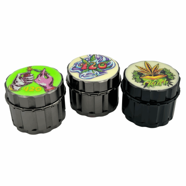 Arsenal Reefer Glow In The Dark 55mm 4-Pc Grinder - 3ct